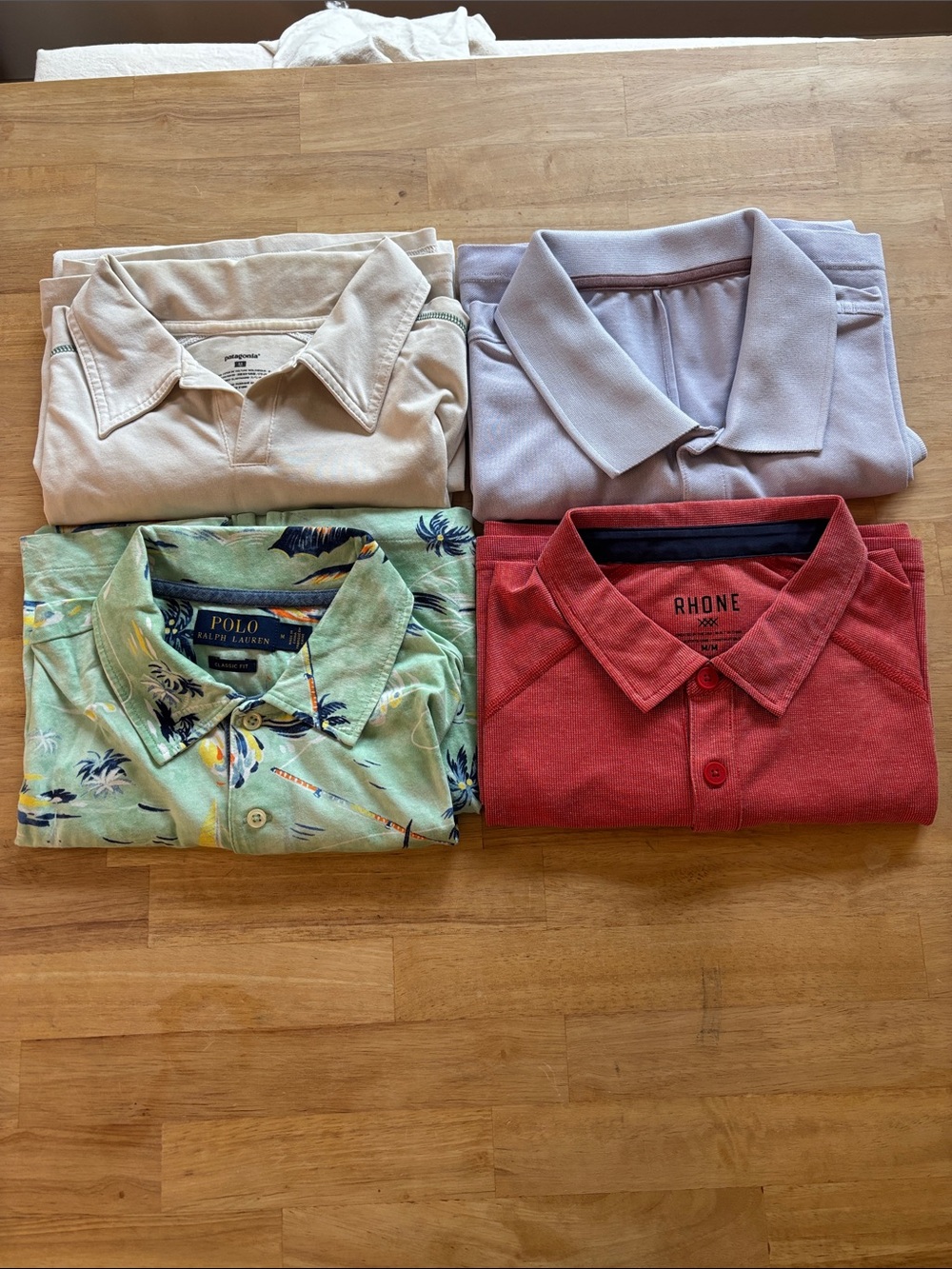 Set of 4 Polo shirts medium Ralph Lauren, Rhone, Lululemon, Patagonia (4-pack)